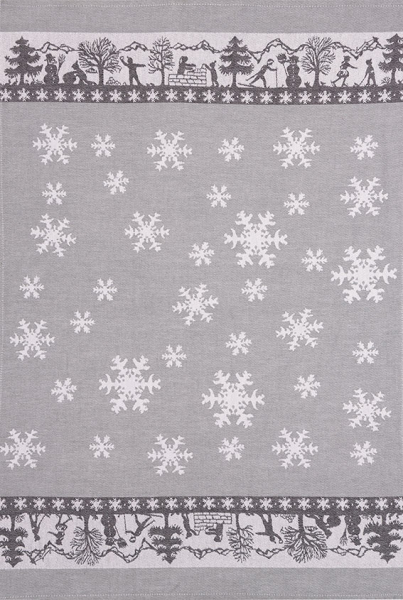 KULTSCHTOFF Küchentuch aus 100 % Baumwoll-Vollzwirn, Jacquardgewebt, grau, 50x75 cm, Swiss Made, saugfähig, langlebig und pflegeleicht